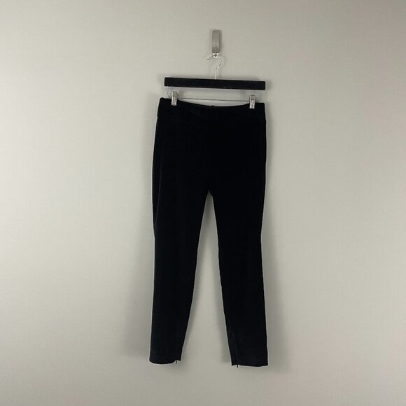 Alice & Olivia Stacey Black Velvet Slim Ankle Dress Pants Size 4 - Picture 1 of 7